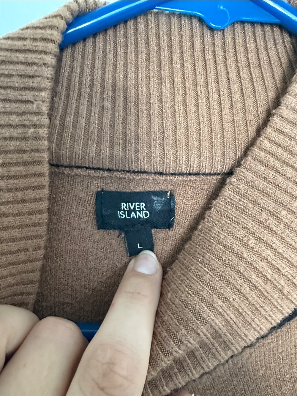 River Island Tan and Black Sweater Poncho - Picture 3 of 6